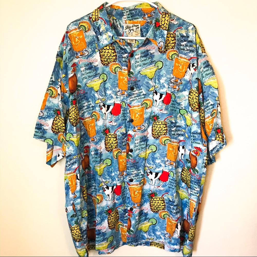 Big Dogs Cocktail Recipe Button Down Shirt XL